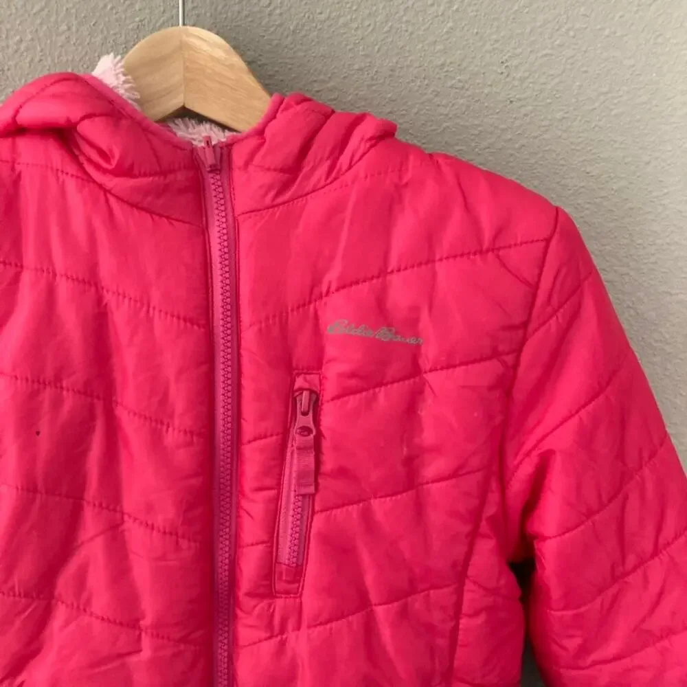 Eddie Bauer Reversible Deer Harbor Hooded Jacket - Pink Purple Ombre - M 10/12